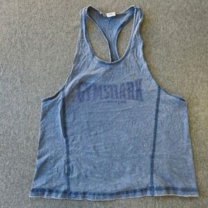 Gymshark Lifting Club Acid Wash Racerback Tank Top XXXL Blue A4A8U Weightlift